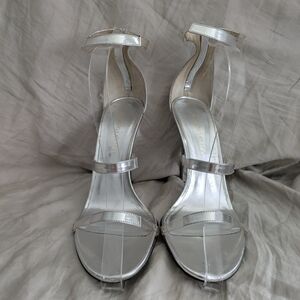 Tamara Mellon Silver Strappy Heels